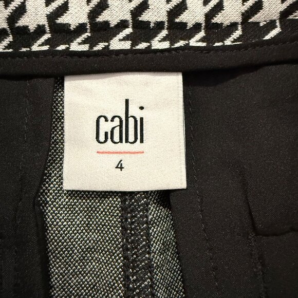 Cabi Women's Black‎ and White Houndstooth Wide Leg Pants Size 4 - Picture 5 of 9